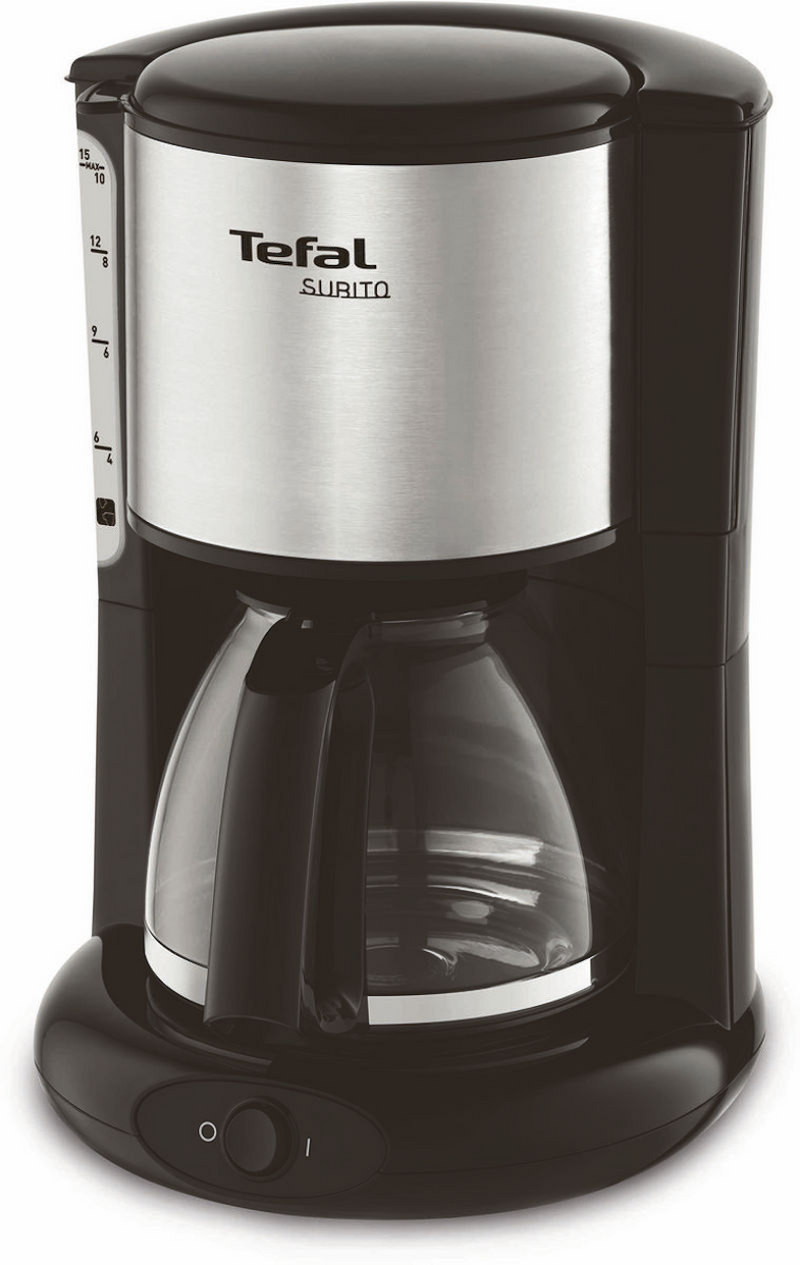 Tefal subito koffiezetter 10-15 kops rvs zwart