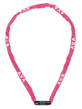 Axa kettingslot rigid rcc code 120x3,5 met polyester hoes - roze - afbeelding 2