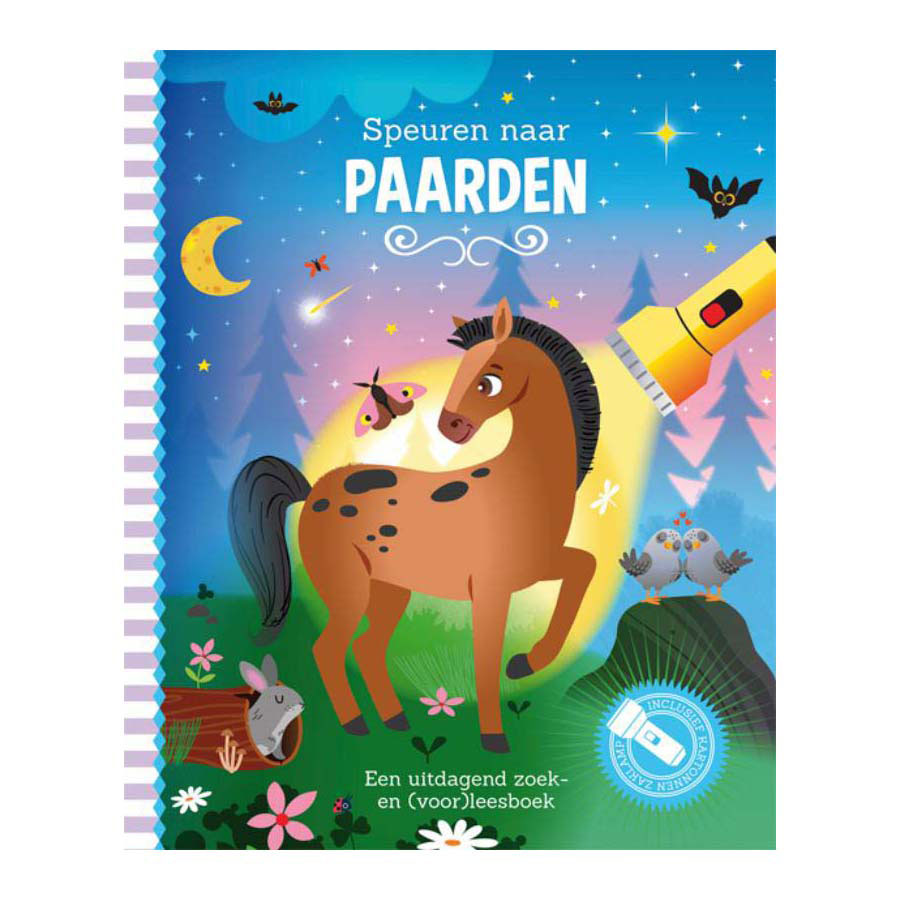 Lantaarn publishers speuren naar paarden zoekboek met kartonnen zaklamp