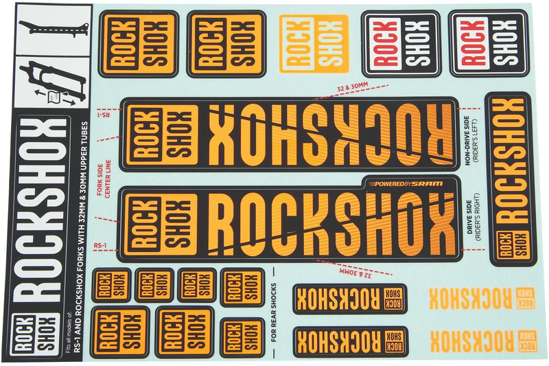 Rockshox decor set decal set orange