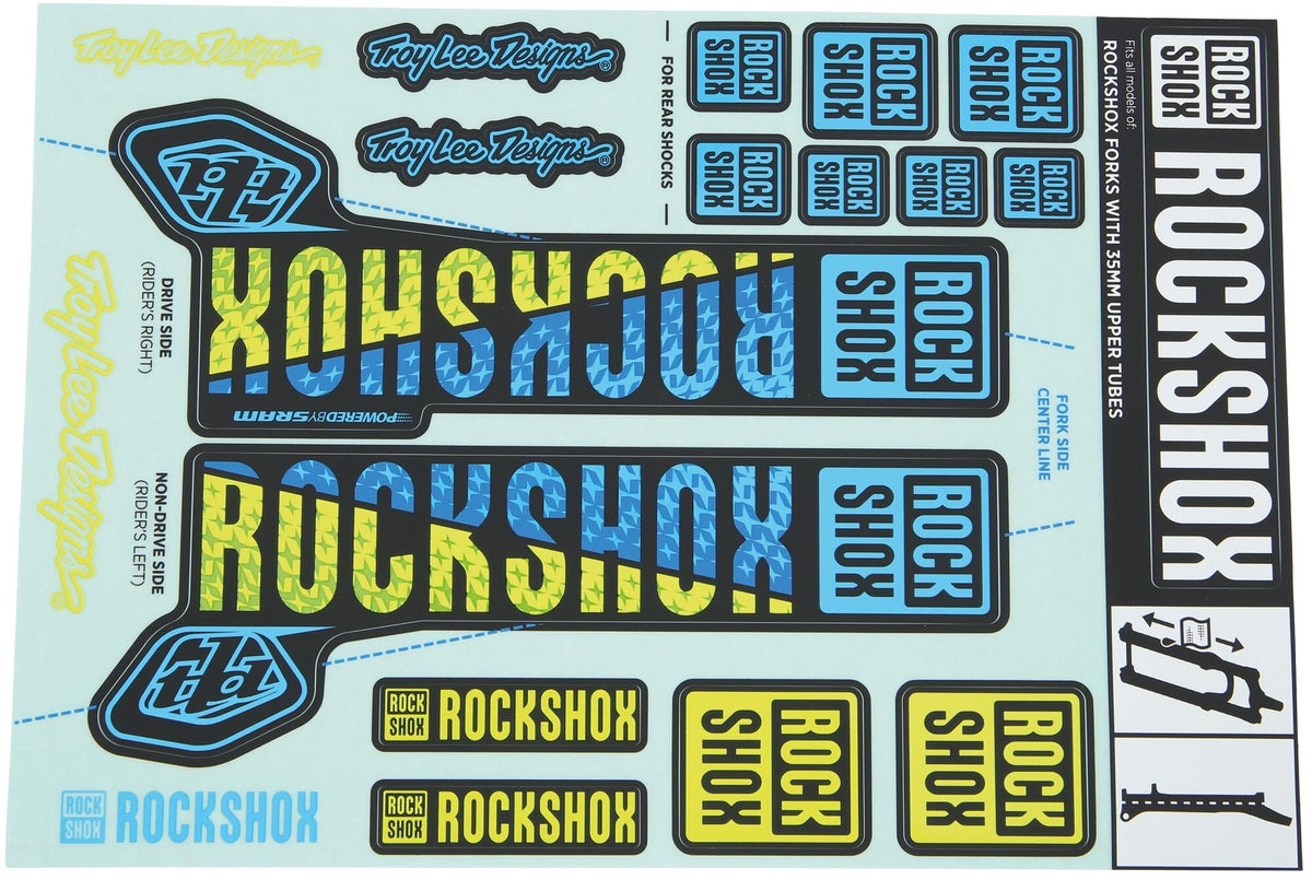 Rockshox troy lee designs decal kit f.pike lyrik yari domain revelation c. 2018