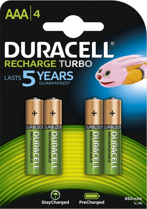 Duracell Batterij oplaadbaar AAA HR03 NimH 1.2V 750 mAh (4 stuks)
