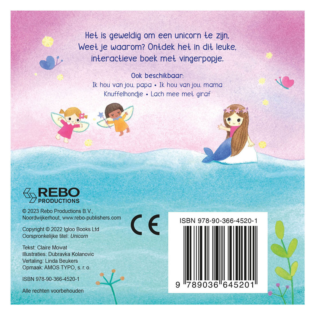 Rebo publishers unicorn vingerpopboekje