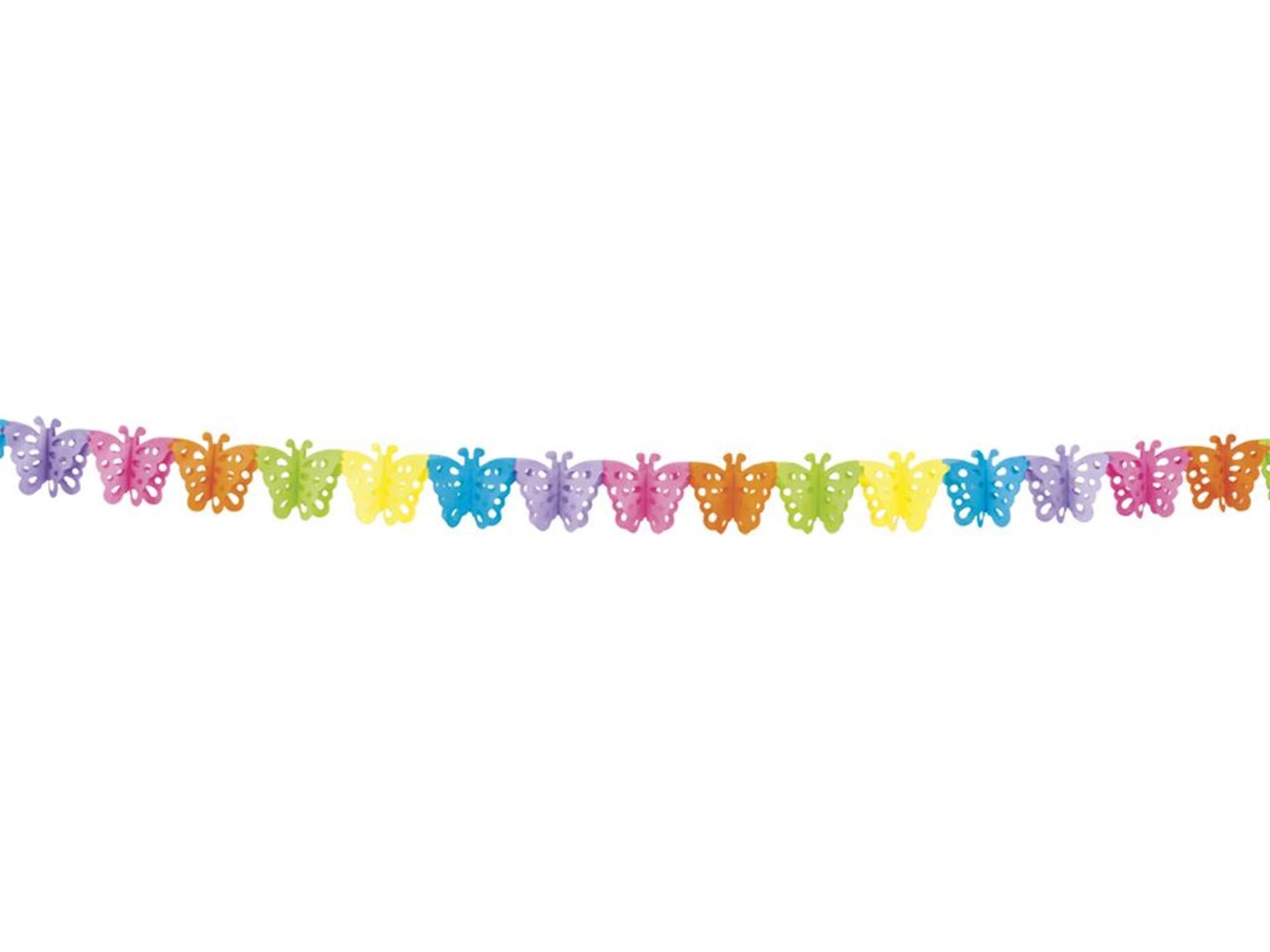 Boland vlinder guirlande, 4m.