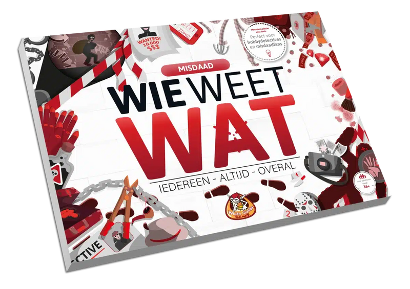 White goblin games - wie weet wat: misdaad - partyspel - 2 tot 10 spelers - speelt snel en de uitleg is nóg sneller - wie weet wat speel je altijd, met iedereen en overal - ideaal cadeau