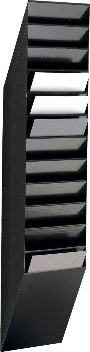 Durable flexiboxx folderhouder - 111,5 x 24 x 13,5 cm - zwart - 12 staande a4 vakken