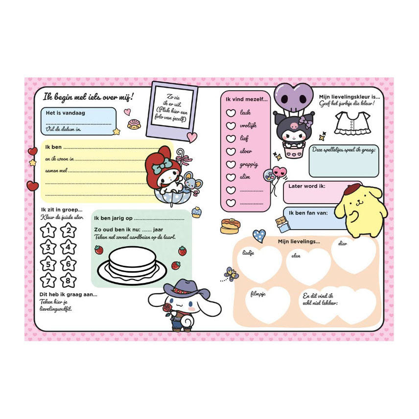 Hello kitty cinnamoroll vriendjes - vriendenboekje