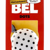 Nv ding dong bel 60mm dots wit met zwarte stippen kaart