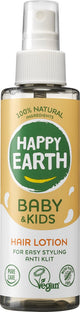 Happy earth haarlotion baby kids - 100% natuurlijke ingrediënten - anti-klit spray - klitten en pluis verminderen - ook geschikt voor krullend haar - 150ml