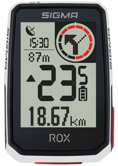 Sigma rox 2.0 gps zw wit standaard stuurhouder + usb-c oplaadkabel