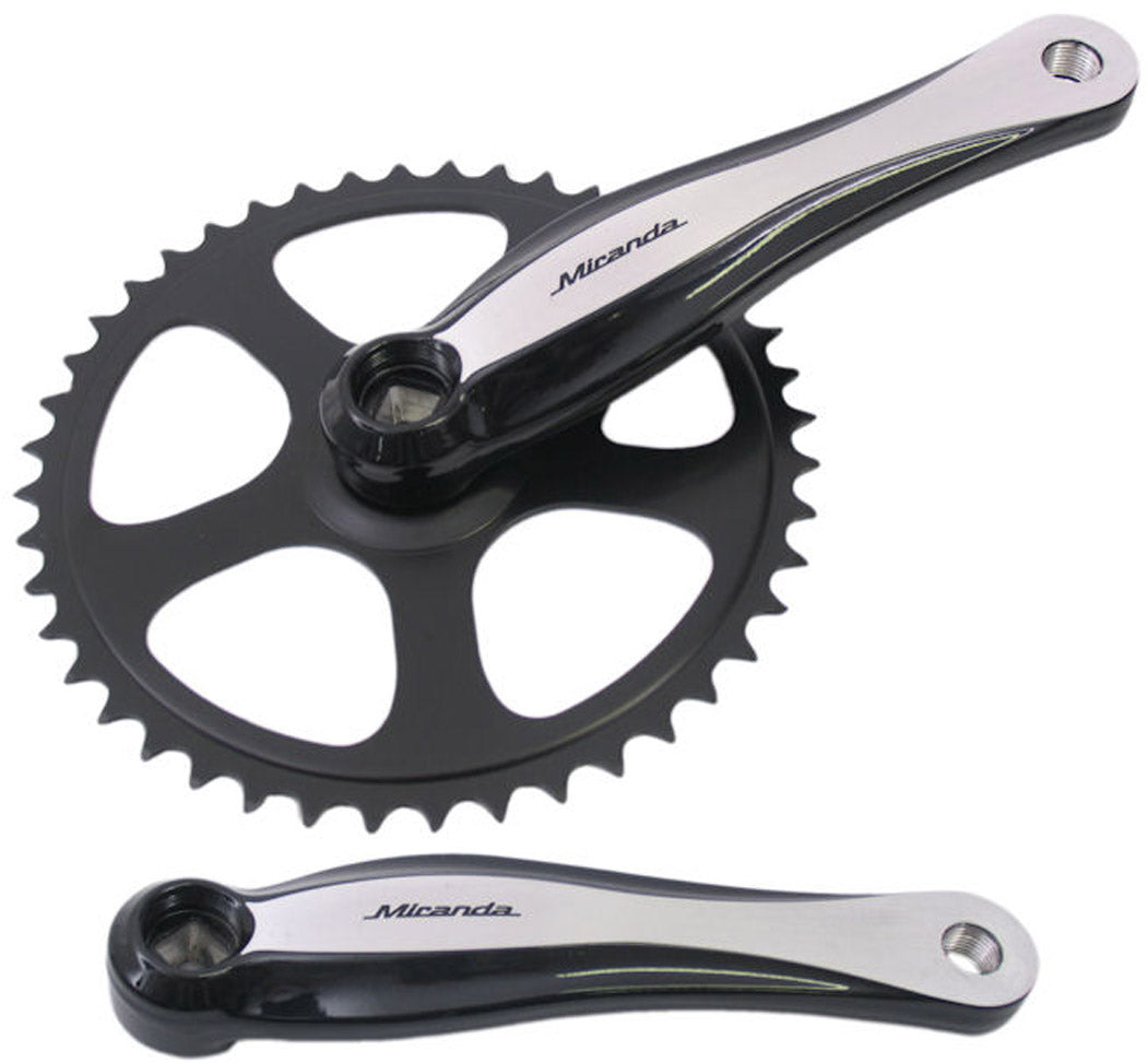 Miranda crankset beta1 plus 44 tands 3 32 blad staal crank alu zwart