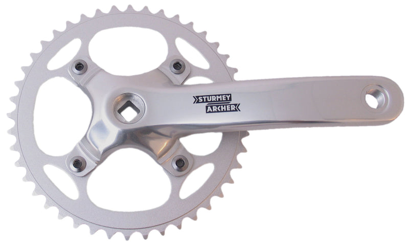 Sturmeyarcher crankstel 44t sturmey archer fcs750 voor 3 32 ketting - 170mm - voor vierkante as - zilver