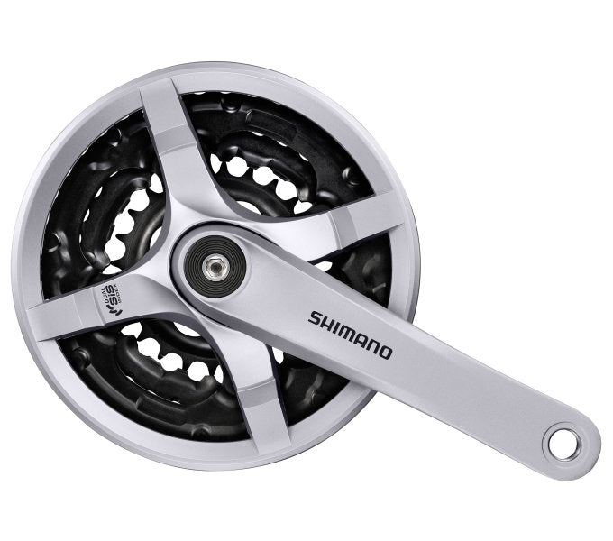 Shimano Crankstel 6 7 8 speed Tourney FC-TY501 met 170mm crankarm 42 x 34 x 24T met kettingscherm zilver