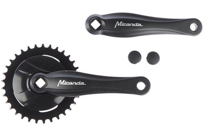 Miranda crankstel 33t beta 1+ voor 3 32 ketting - met disc - zwart zilver