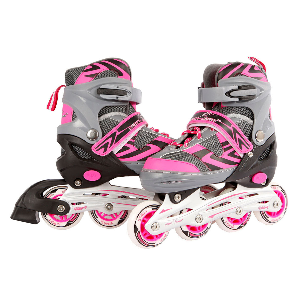 Street rider skeelers roze grijs, maat 33-36