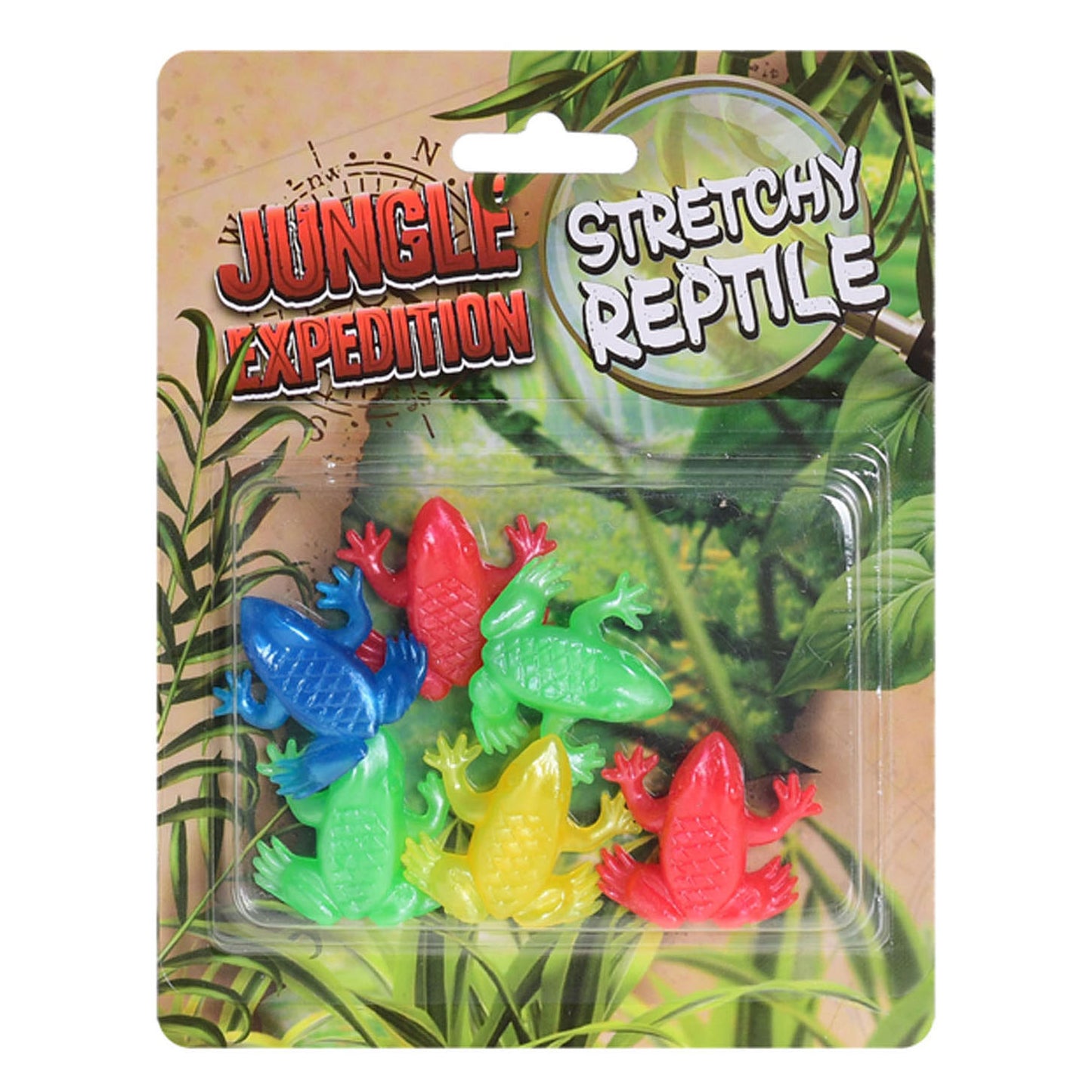 Jungle expedition stretch reptielen 10cm 6 stuks op kaart