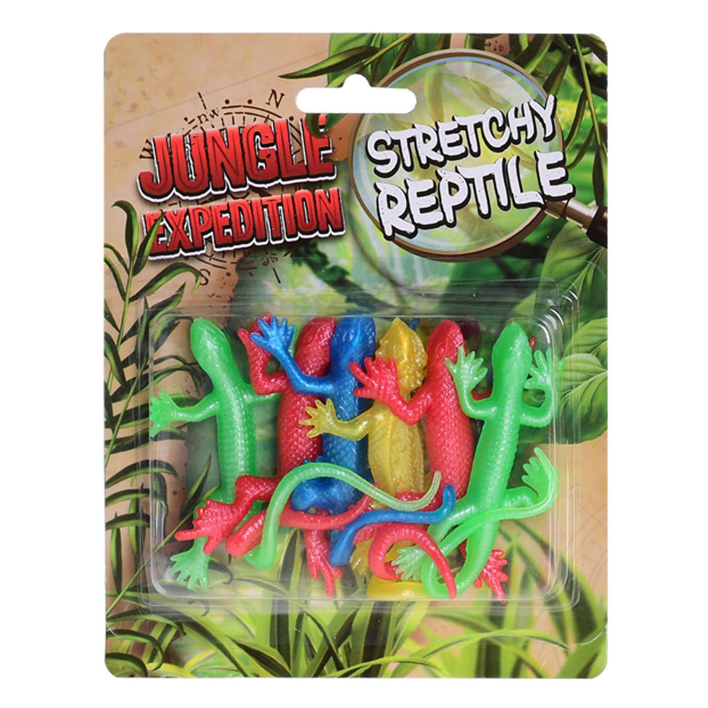 Jungle expedition stretch reptielen 10cm 6 stuks op kaart