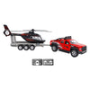 Kids globe terreinwagen met helikopter trailer