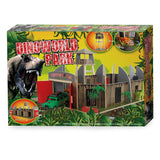 Dinoworld houten dinosaurus park met uitkijktoren speelset - afbeelding 2