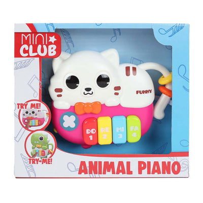 Mini club dierenpiano poes met licht en geluid, 15cm