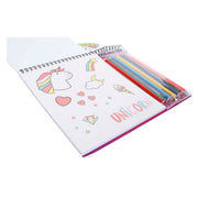 Eenhoorn kleurboek met 12 potloden, sjablonen en stickers - afbeelding 2
