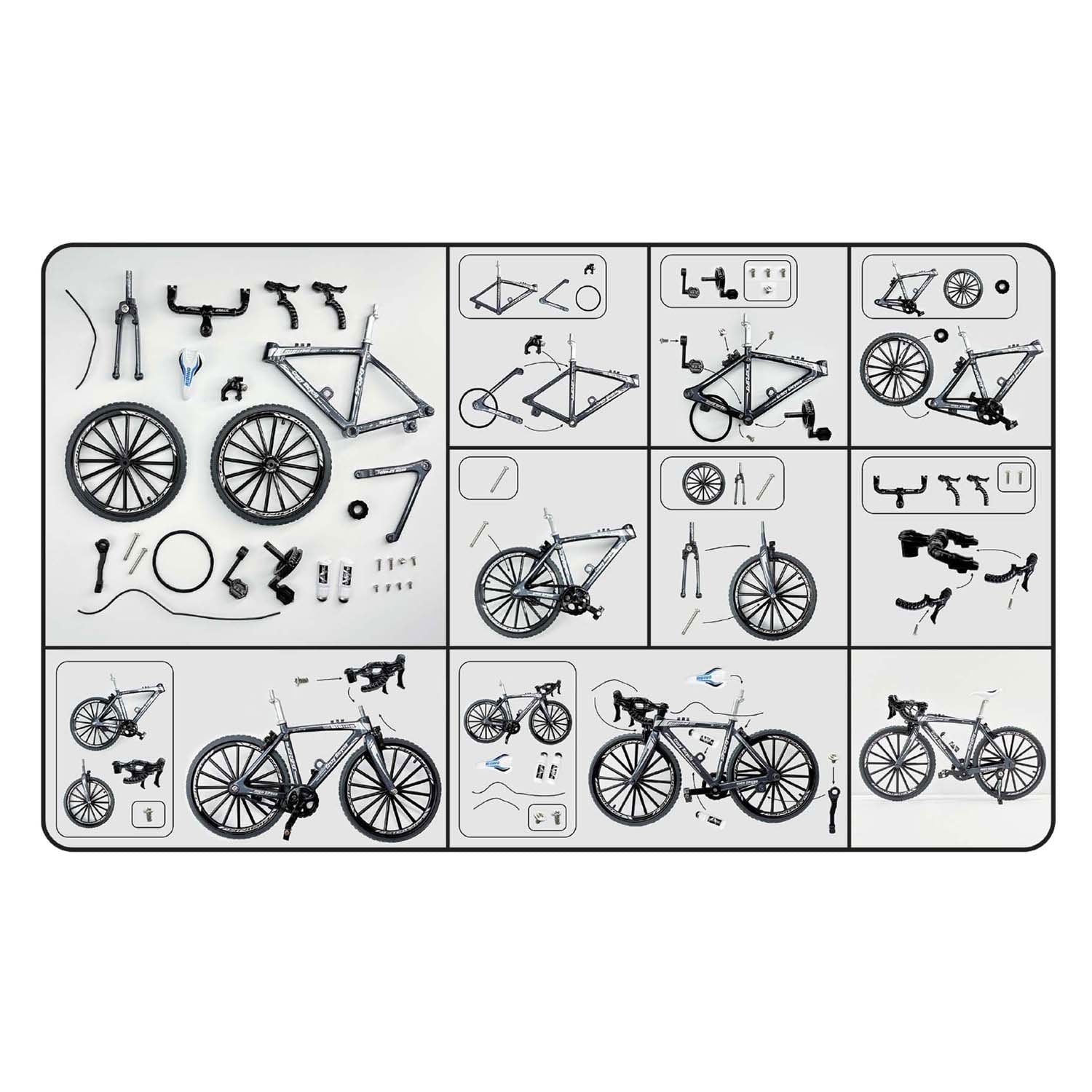 Racefiets die-cast bouwpakket, 19,5cm