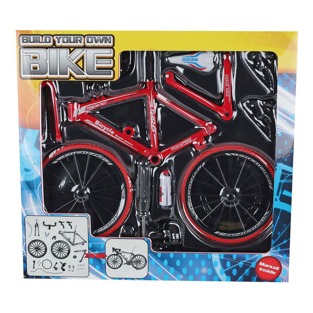 Van manen racefiets bouwpakket die-cast speelgoed fiets 19,5cm multicolor.