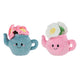 Take me home knuffel plant pluche - theepot met bloemen, 18cm