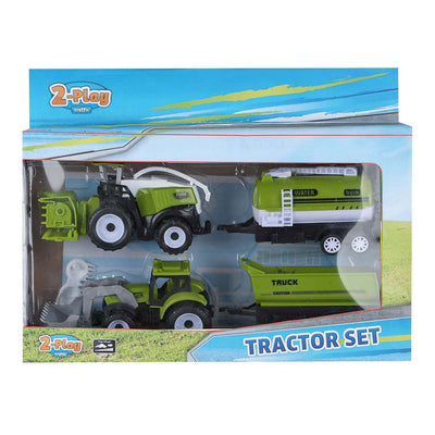 2-play tractor en combine met 2 aanhangers, 24cm