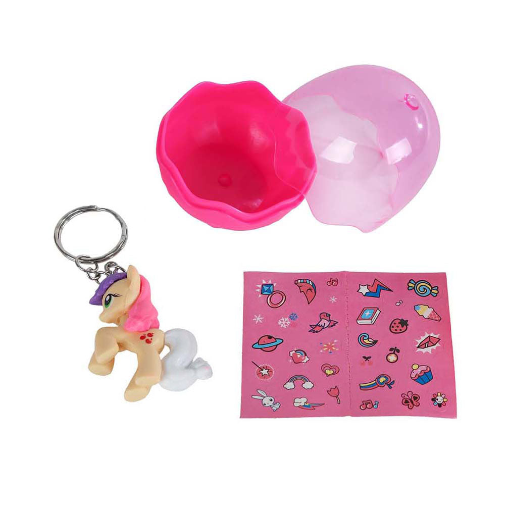Unicorn sleutelhanger in ei met stickers, set van 12 stuks