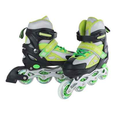 Street rider inline skeelers groen zwart verstelbaar, maat 33-36