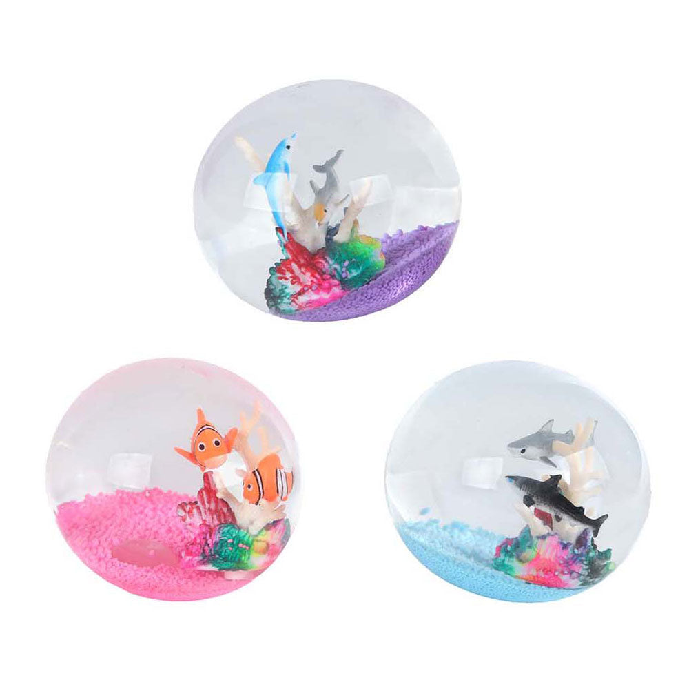 Destination deep oceaan bal met zeedieren, 9cm