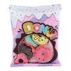 Fluffy menu pluche met 4 donuts - 40cm