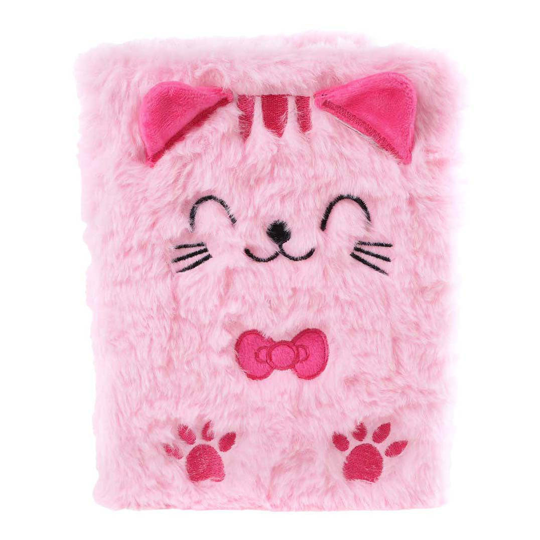 Glamour fluffy kat notitieboek a5 roze - 80pag.