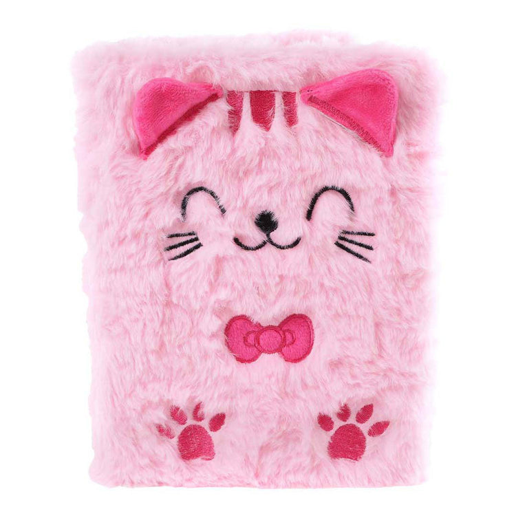 Glamour fluffy kat notitieboek a5 roze - 80pag.