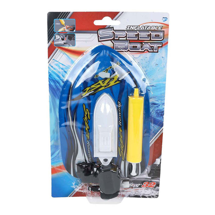 Speedboot opblaasbaar met pomp en opwindfunctie 17cm 3 assorti