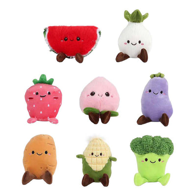 Fluffy menu groente fruit pluche 12-14cm