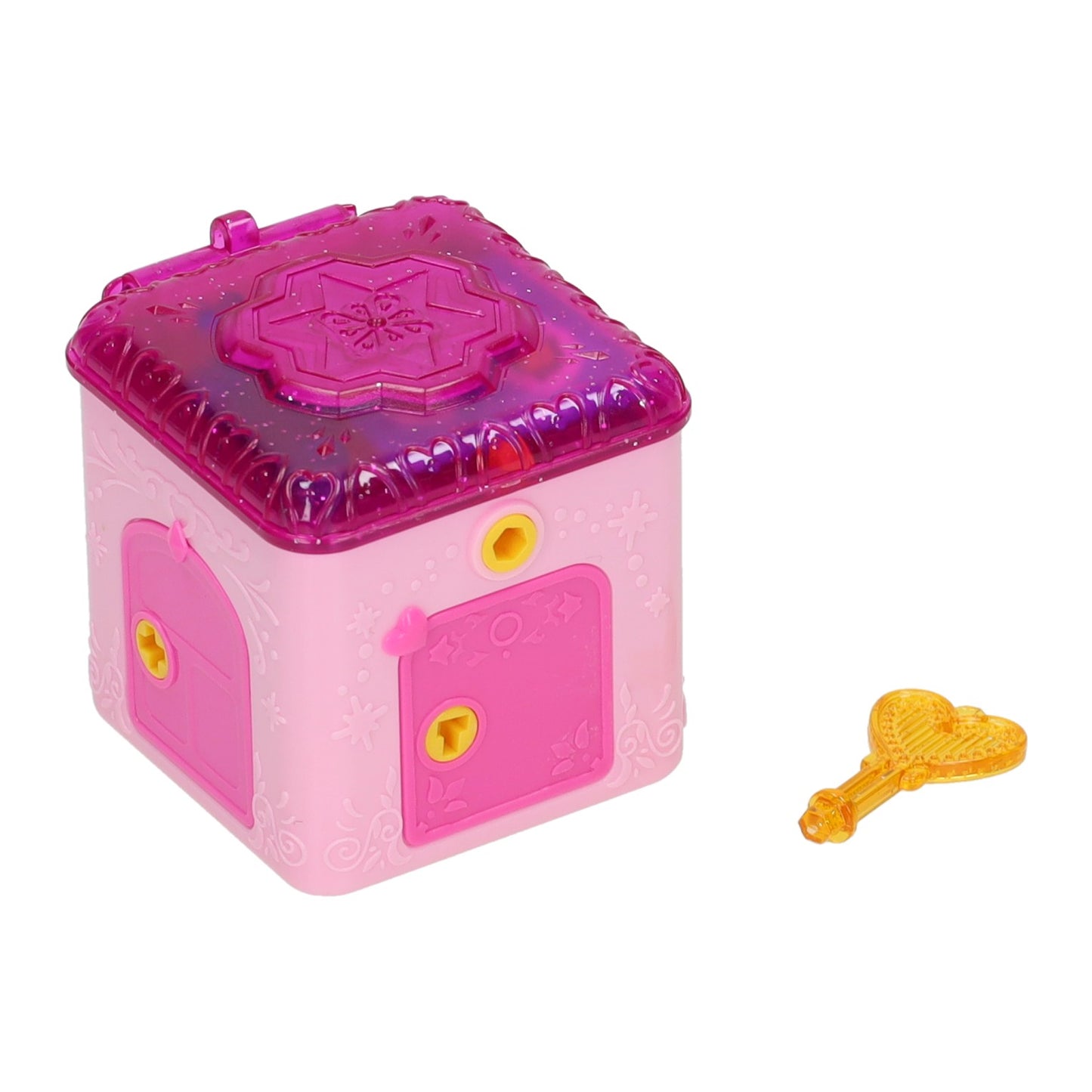 Verrassingsdoosje roze 5 sleutels - 5x5x5cm