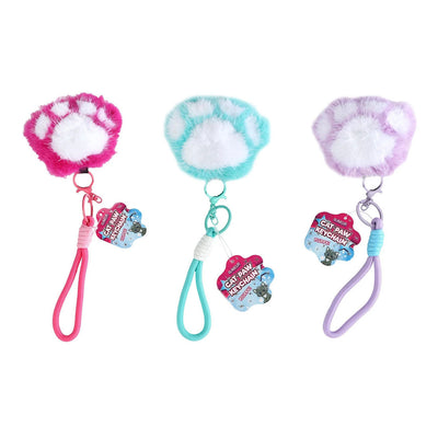 Glamour fluffy sleutelhanger kattenpootje