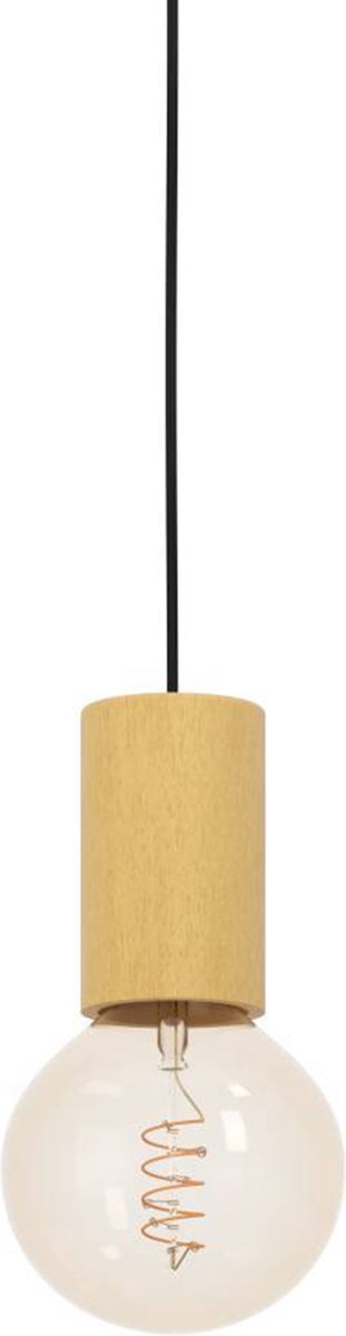 Eglo pozueta 1 hanglamp - e27 - ø 6,5 cm - zwart bruin - staal hout