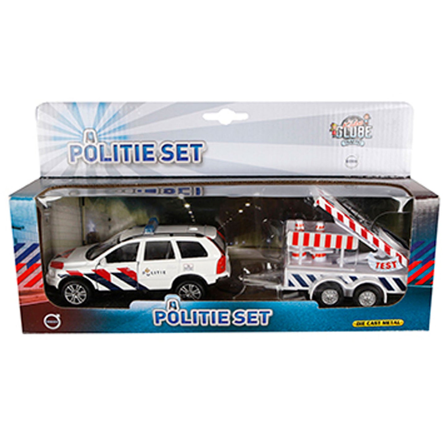 Kids Globe Die-cast Politie Volvo XC90 met Pijlwagen NL