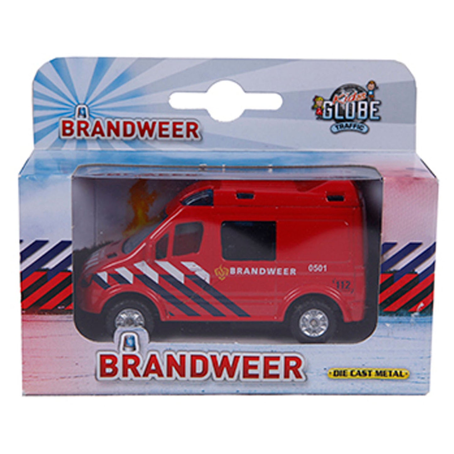 Kids Globe Die-cast Brandweerauto, 8cm