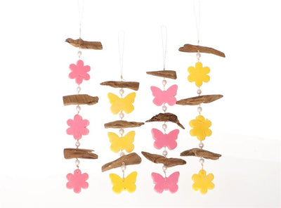 Hbx natural living guirlande zeep bloem vlinder l10 x h40cm