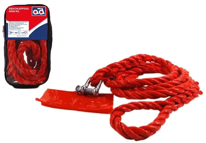 Ad sleepkabel tow ropes 4000kg m schaekel, in bags