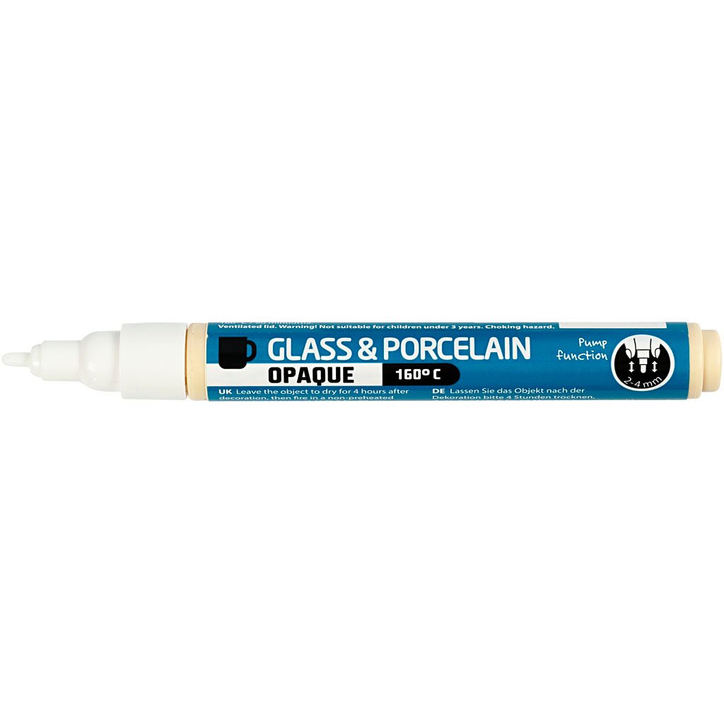 Creativ company cc glas- en porseleinstift dekkend wit