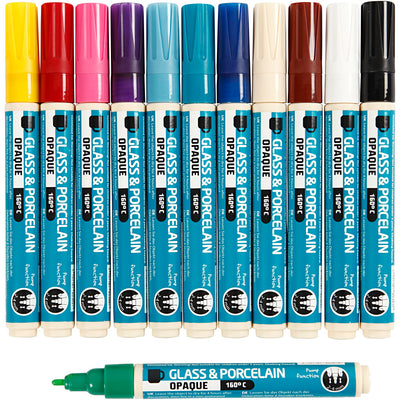Creativ company https: www.cchobby.nl glas-en-porseleinstift-lijndikte-2-4-mm-dekkend-diverse-kleuren-12-stuk-1-doos