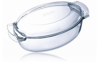Pyrex essential ovale schotel met deksel glas 38x23cm 5,8l