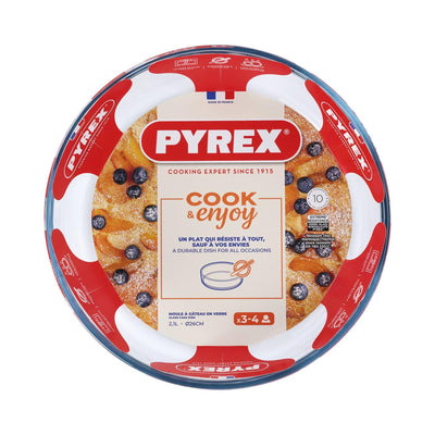 Pyrex bakvorm rond rechte rand 25cm glas