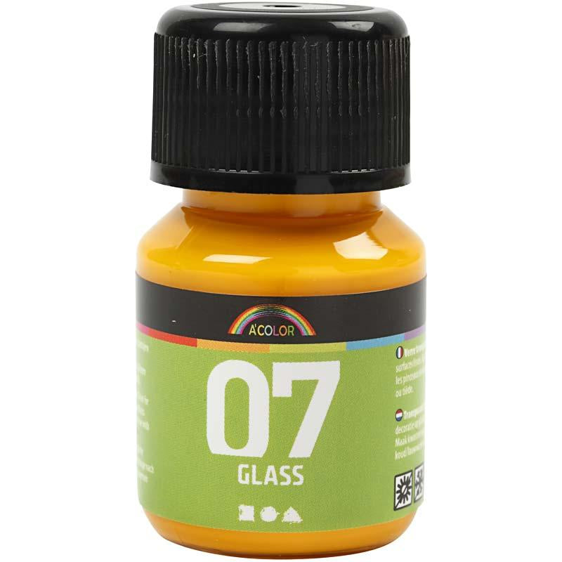 Creativ company permanente glasverf - geel, 30ml
