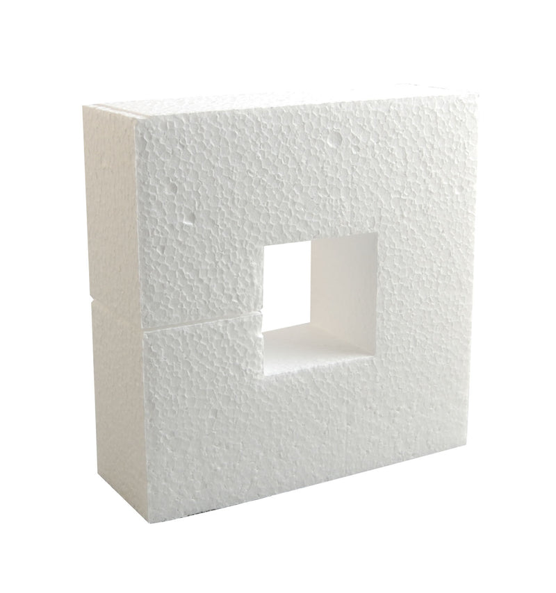 Powertex • piepschuim vierkant 15x15x4cm